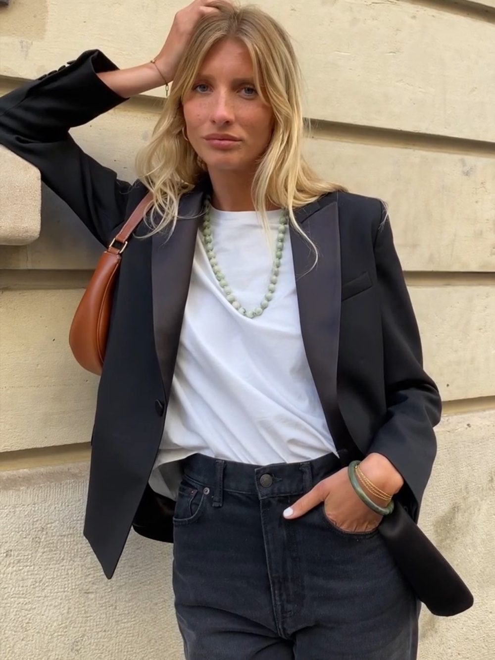 TORY BURCH 2 Button Front Black Tuxedo Blazer